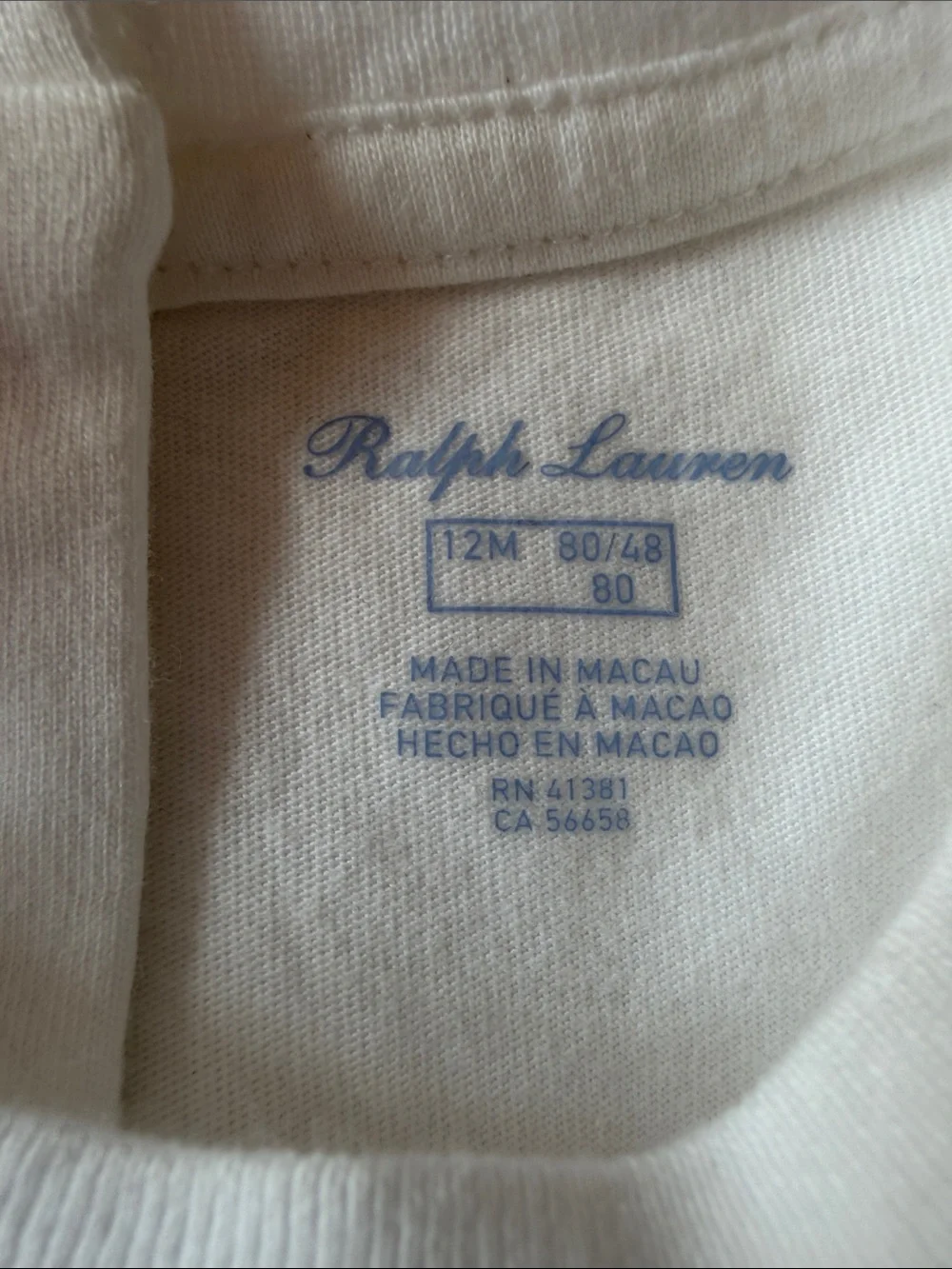 Ralph Lauren White Tee with Polo Bear Graphic